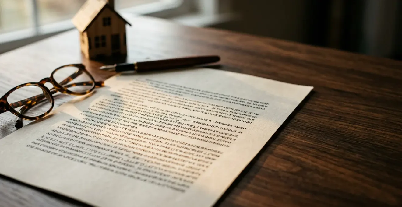 Document contractuel d'assurance habitation avec zones d'exclusion mises en évidence, symbolisant les pièges à éviter lors d'un sinistre