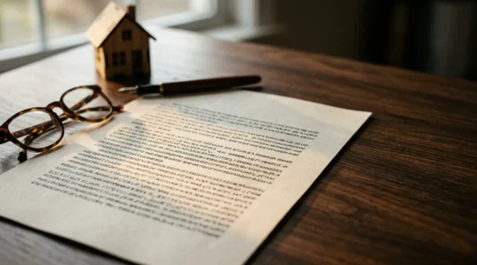 Document contractuel d'assurance habitation avec zones d'exclusion mises en évidence, symbolisant les pièges à éviter lors d'un sinistre