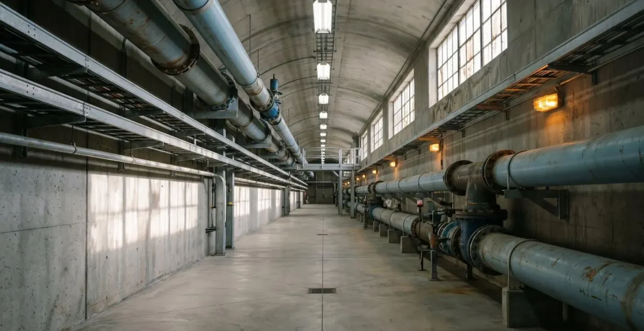 Infrastructure critique d'eau et d'électricité sous protection après une catastrophe naturelle