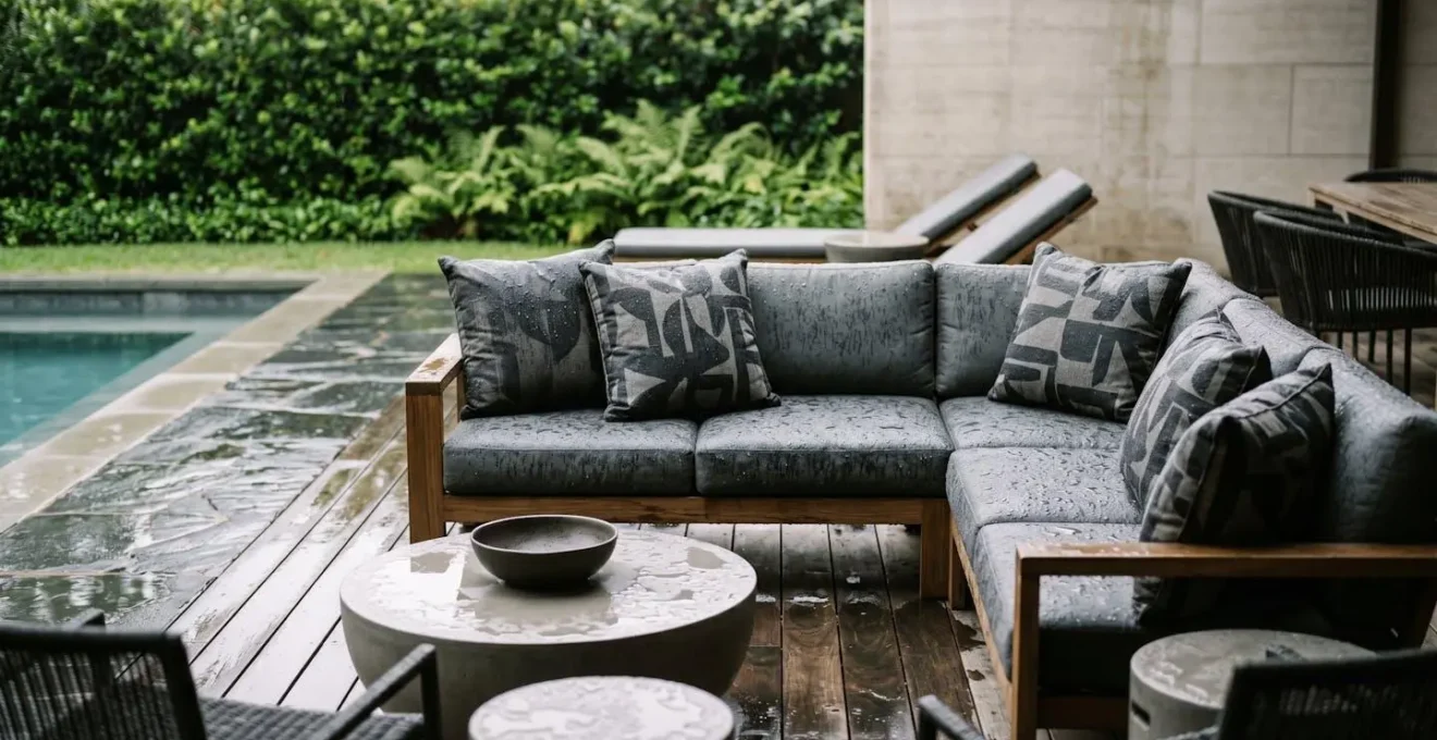 Salon de jardin et aménagements extérieurs vulnérables aux intempéries