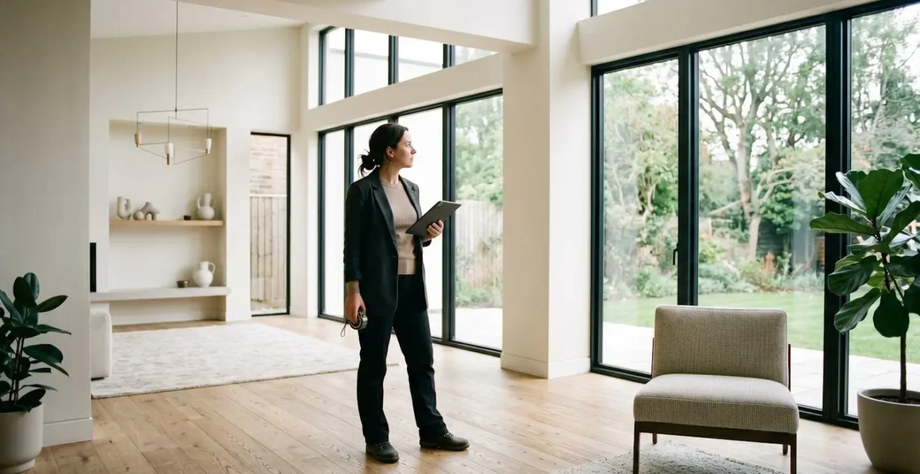 Expert en assurance évaluant un bien immobilier pour déterminer sa valeur réelle