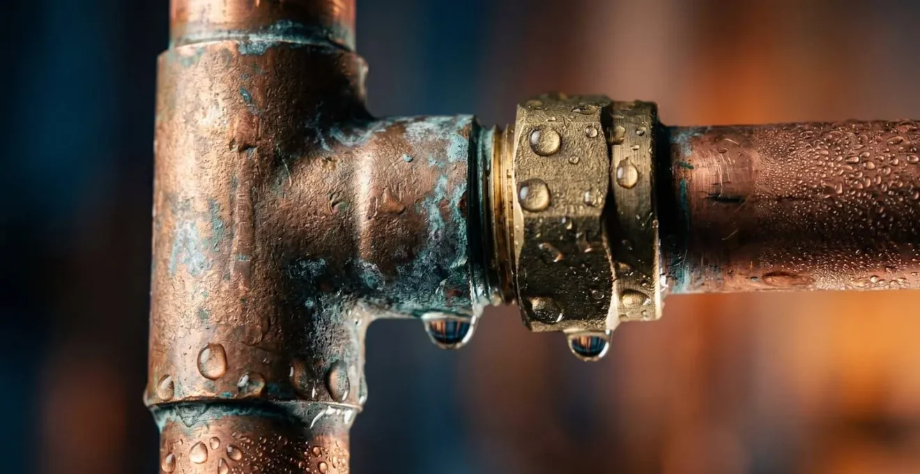 Détails d'une canalisation montrant l'importance de la recherche de fuite dans un dégât des eaux